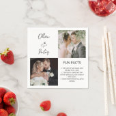 エレガント2写真シンプルカップルおもしろい事実結婚 スタンダードカクテルナプキン (インサイチュ)