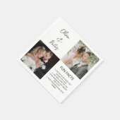 エレガント2写真シンプルカップルおもしろい事実結婚 スタンダードカクテルナプキン (角)