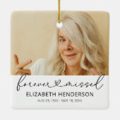 エレガント2写真記念クリスマス セラミックオーナメント (裏面)