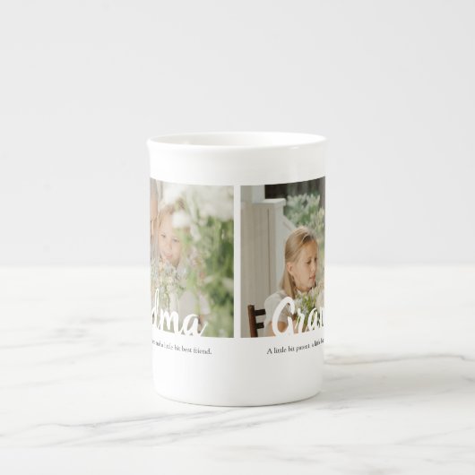 エレガント2枚おばあちゃん ボーンチャイナマグカップ (正面)