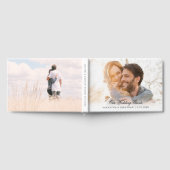 エレガント2枚の写真のスクリプ結婚ト ゲストブック (全面)