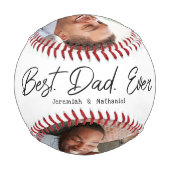 エレガント2枚の写真最高のパパEver Basball 野球ボール (裏面)