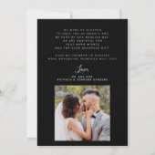 エレガント2枚エレガントのフォトスクリプ結婚ト黒 サンキューカード (裏面)