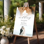 エレガント2枚モダンの写真結婚の歓迎 アクリルサイン