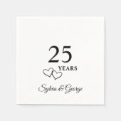 エレガント25モダン周年パーティー スタンダードカクテルナプキン (正面)