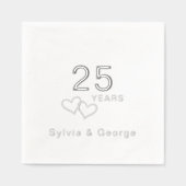 エレガント25モダン周年パーティー 箔ナプキン (正面)