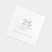 エレガント25モダン周年パーティー 箔ナプキン (左)