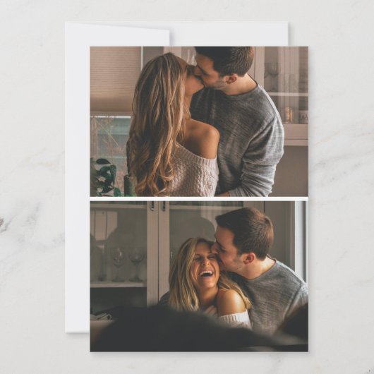 エレガント3モダン写真結婚式の日付を保存 セーブザデート (裏面)