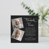 エレガント3モダン枚の写真追悼式 サンキューカード (スタンド正面)