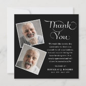 エレガント3モダン枚の写真追悼式 サンキューカード (正面)