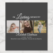 エレガント3モダン枚フォトコラージュ記念 ワインラベル (シングルラベル)