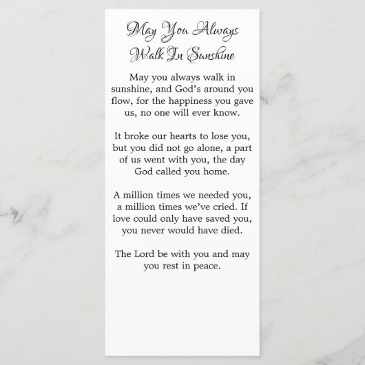 エレガント3写真悔やみや弔慰葬儀祈りの言葉しおり (裏面)