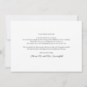 エレガント3写結婚真サンキューカード ノートカード (裏面)