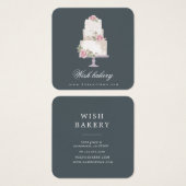 エレガント3層ケーキベーカリーのプロファイルカード (正面&裏面)