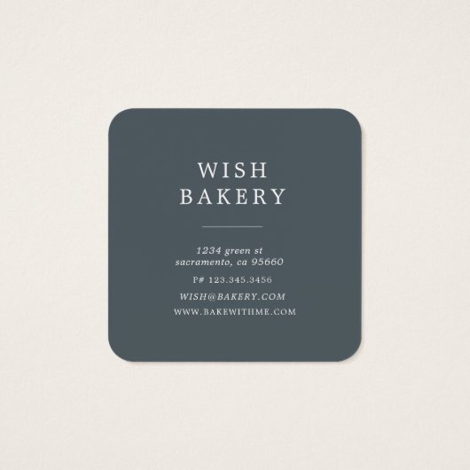 エレガント3層ケーキベーカリーのプロファイルカード (裏面)