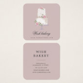エレガント3層ケーキベーカリーのプロファイルカード (正面&裏面)
