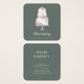 エレガント3層ケーキベーカリーのプロファイルカード (正面&裏面)