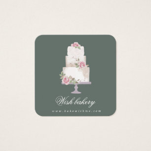 エレガント3層ケーキベーカリーのプロファイルカード
