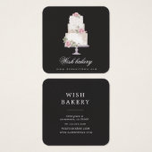 エレガント3層ケーキベーカリーのプロファイルカード (正面&裏面)