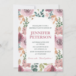 エレガント3歳の誕生日招待状フローラボホ 招待状