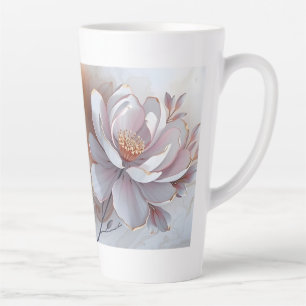 エレガント3絵を描Dの花 カフェラテマグ