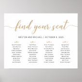 エレガント4つのテーブルが座席表を検索 ポスター (正面)