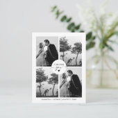 エレガント4ミニマル写真結婚ありがとう ポストカード (スタンド正面)