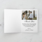 エレガント4モダン枚の写真結婚 サンキューカード (内部)