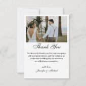 エレガント4枚の写真がモダンコラージュ結婚ス サンキューカード (裏面)