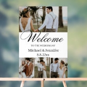 エレガント4枚の写真スタイリッシュを結婚スクリプト アクリルサイン (ニュートラル)