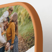 エレガント4枚の写真ファミリーコラージュのモノグラム名 ピックルボールラケット (左詳細)