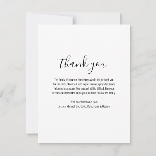 エレガント4枚の写真 サンキューカード (裏面)