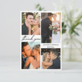 エレガント5シンプル枚の写真結婚のコラージュ サンキューカード (スタンド正面)