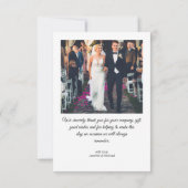 エレガント5シンプル枚の写真結婚のコラージュ サンキューカード (裏面)