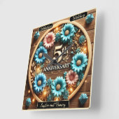 エレガント5周年祝 スクエア壁時計 (傾斜)