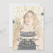 エレガント50シンプルthフォト誕生日 招待状 (正面)