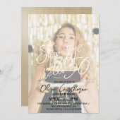 エレガント50シンプルthフォト誕生日 招待状 (正面/裏面)