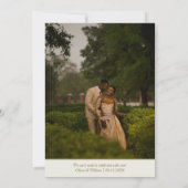 エレガント5 x 7写真トロピカルピーコックパーム結婚ズ 招待状 (裏面)