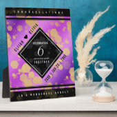 エレガント6アメジスト結婚記念日 フォトプラーク (側面)