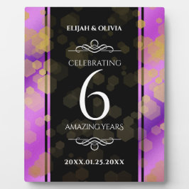 エレガント6アメジスト結婚記念日 フォトプラーク