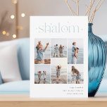 エレガント6フォトコラージシャロムハヌカー シーズンカード<br><div class="desc">共有応援とハヌカモダンーのホリデーカードは、グリッドのコラージュのレイアウトでお気に入りのあなたの写真の6つを特徴とする。小さな星で飾られたコネクテッドレタリングのトップに「シャロム」が登場。右下の休日の挨拶、家族の名前、年でパーソナライズ。</div>