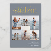 エレガント6フォトコラージシャロムハヌカー 箔シーズンカード (正面)