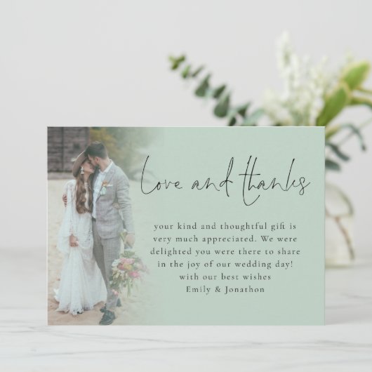 エレガント6枚の写真結婚のラヴ感謝していサージ カード (スタンド正面)