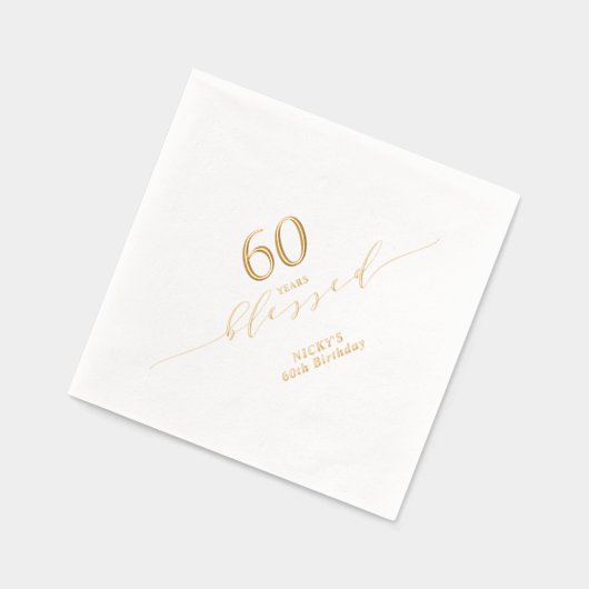エレガント60歳賛美生誕会 箔ナプキン (左)