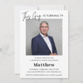 エレガント79歳の誕生日招待状メンズ写真 招待状 (正面)