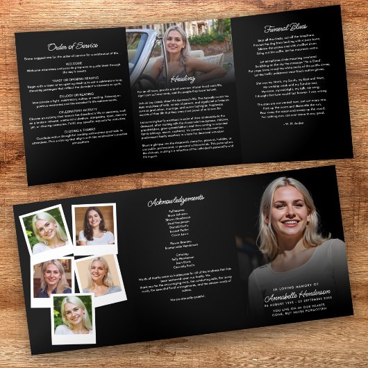 エレガント7 – 写真の葬儀/メモリアル 三つ折りプログラム