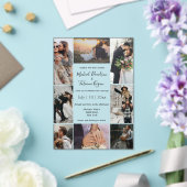 エレガント8枚の写真のコラージュモダンのスクロ結婚グ アクリル招待状 (インサイチュ (ウェディング))