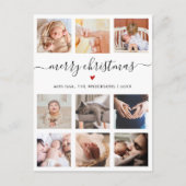 エレガント9ミニマルフォトコラージクリスマス ポストカード (正面)