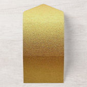 エレガント おしゃれ ゴージャス クラシック ゴールド グリッター オールインワン招待状 (外側)