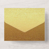 エレガント おしゃれ ゴージャス クラシック ゴールド グリッター オールインワン招待状 (裏面)